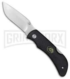 Outdoor Edge Grip-Lite Black TPR Lockback Folding Knife - Satin Plain