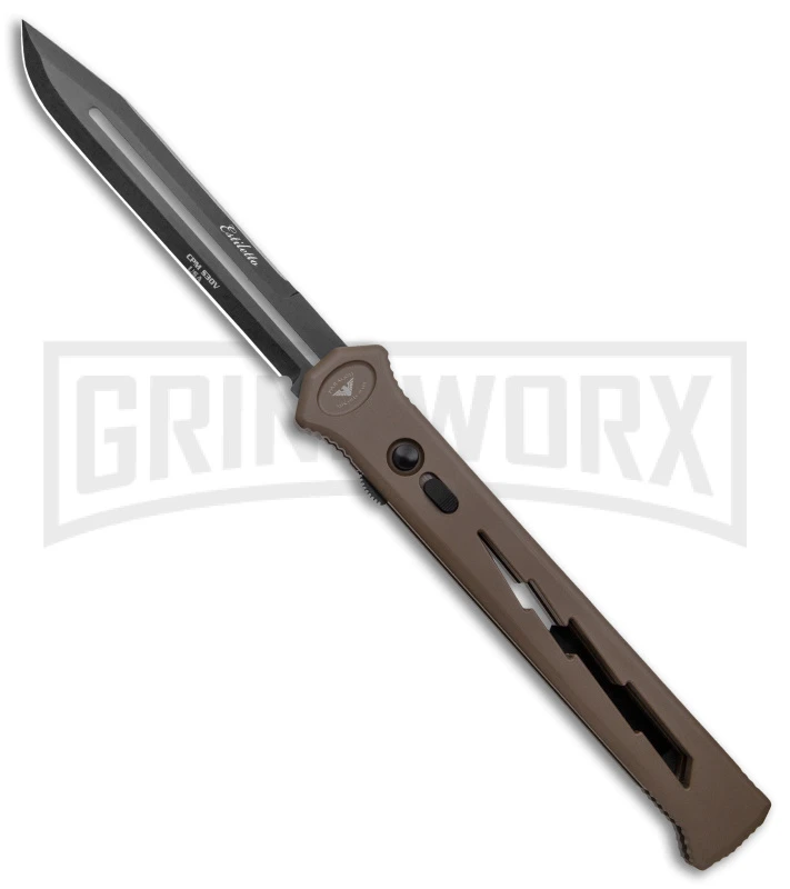 Paragon Estiletto Dark Earth Bolt Automatic OTF Knife - Black Clip Point 1 Paragon Estiletto Dark Earth Bolt Automatic OTF Knife - Black Clip Point