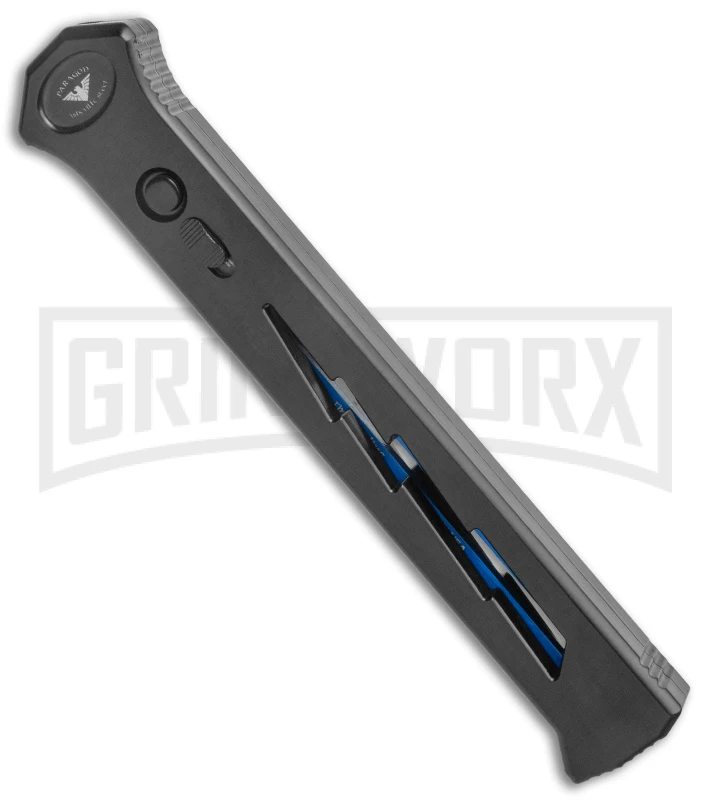 Paragon Estiletto Black Bolt Automatic OTF Knife - Blue Tanto 2 Paragon Estiletto Black Bolt Automatic OTF Knife - Blue Tanto - Image 2