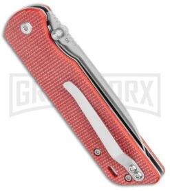 QSP Parrot Liner Lock Knife Red Linen Micarta - Satin Plain 6 QSP Parrot Liner Lock Knife Red Linen Micarta - Satin Plain -Knife Sale Shop QSP Knife Parrot LL Red Linen Micarta Satin BHQ 127855 jr side large