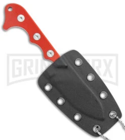 QSP Neckmuk Red G-10 Fixed Blade Neck Knife - Satin Plain -Knife Sale Shop QSP Neckmuk Fixed Blade Neck Knife Red G 10 Satin BHQ 135208 jr sheath large