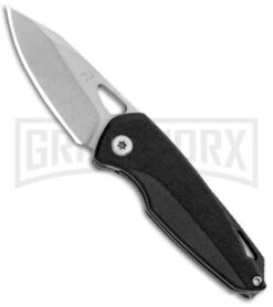 REVO Vipera Black G-10 Folding Knife - Stonewash Plain