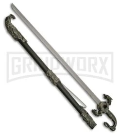 Rite Edge Dragon Sword W/Scabbard - Satin Plain