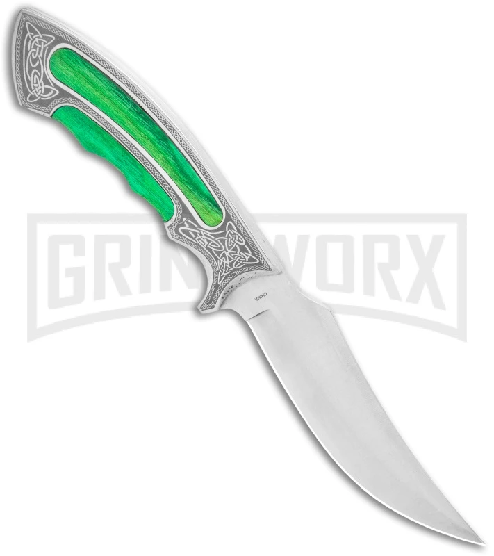 Rite Edge Gentleman Hunter Bowie Green Fixed Blade Knife - Satin Plain 2 Rite Edge Gentleman Hunter Bowie Green Fixed Blade Knife - Satin Plain - Image 2
