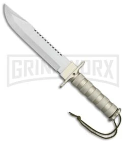 Rite-Edge Strive Gray Aluminum Fixed Blade Knife - Satin Plain
