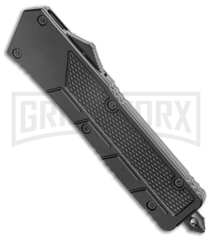Rumble Black D/A OTF Auto Knife W/ Fuller - Two-Tone Plain Tanto 2 Rumble Black D/A OTF Auto Knife W/ Fuller - Two-Tone Plain Tanto - Image 2
