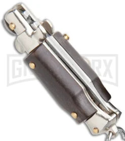 SKM 2.75" Italian Stilletto Keychain Brown Automatic Knife -Knife Sale Shop SKM 2.75in Keychain Stiletto Auto Brown Satin Flat BHQ 51053 jr side large