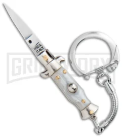 SKM 2.75" Italian Stiletto Keychain Gray Automatic Knife