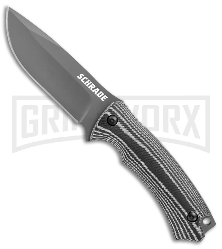 Schrade SCHF61 Gray Micarta Full Tang Fixed Blade Knife - Gray Plain 1 Schrade SCHF61 Gray Micarta Full Tang Fixed Blade Knife - Gray Plain