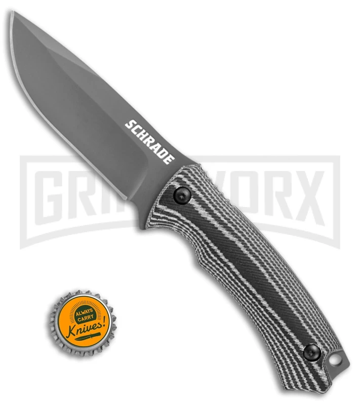 Schrade SCHF61 Gray Micarta Full Tang Fixed Blade Knife - Gray Plain 3 Schrade SCHF61 Gray Micarta Full Tang Fixed Blade Knife - Gray Plain - Image 3