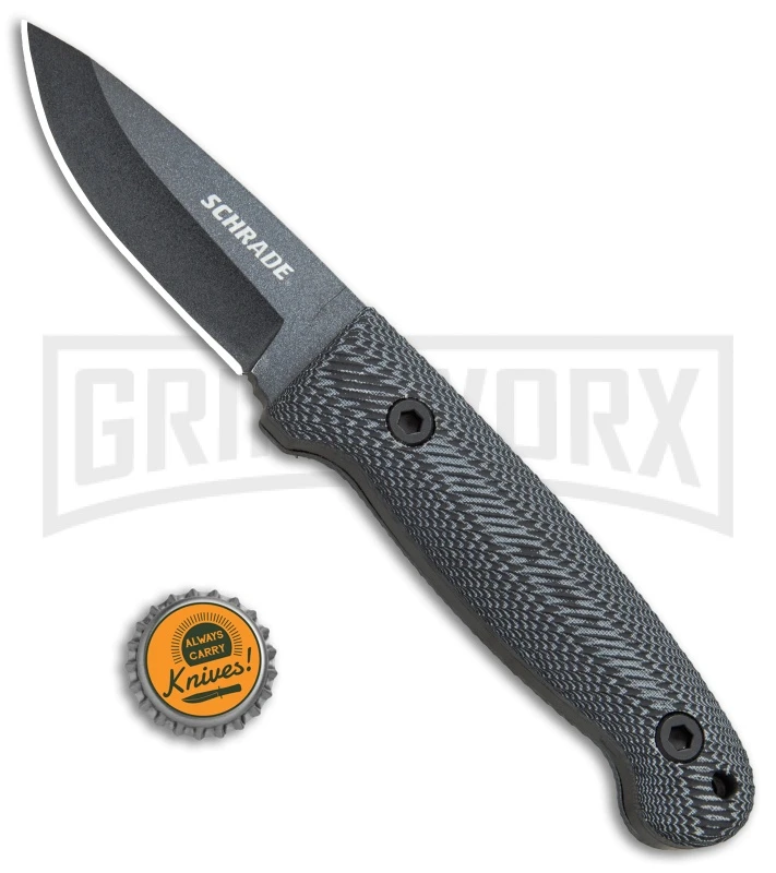 Schrade Small Frontier Micarta Fixed Blade With Ferro Rod - Black SW Plain 4 Schrade Small Frontier Micarta Fixed Blade With Ferro Rod - Black SW Plain - Image 4