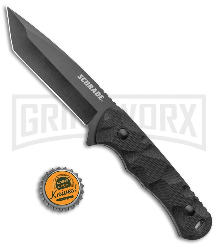Schrade Regime Black G-10 Tanto Fixed Blade Knife - Black Plain 4 Schrade Regime Black G-10 Tanto Fixed Blade Knife - Black Plain - Image 4