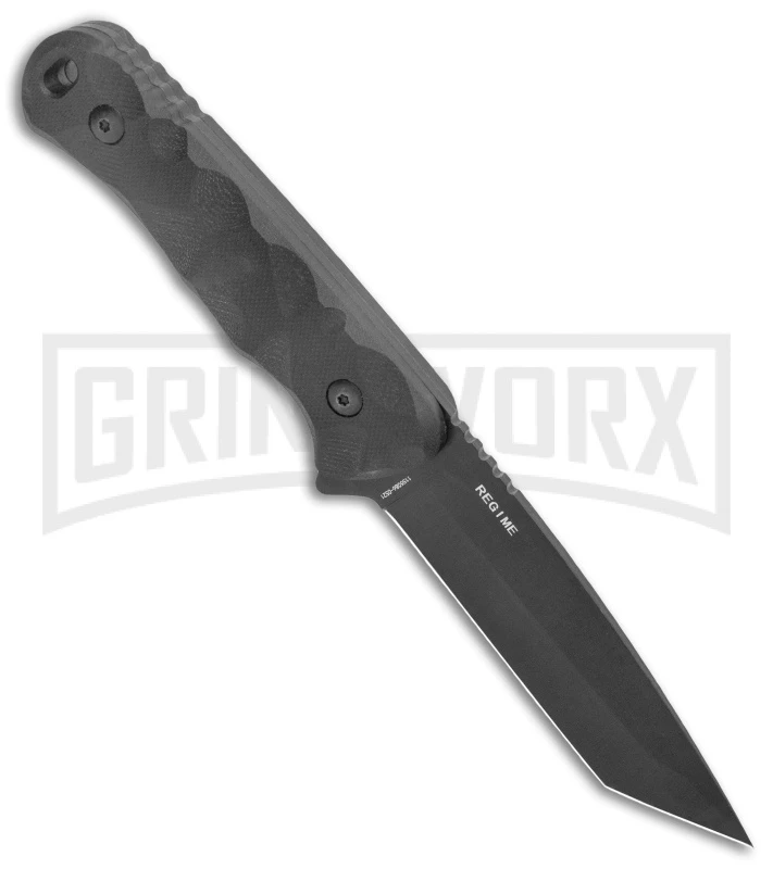 Schrade Regime Black G-10 Tanto Fixed Blade Knife - Black Plain 2 Schrade Regime Black G-10 Tanto Fixed Blade Knife - Black Plain - Image 2