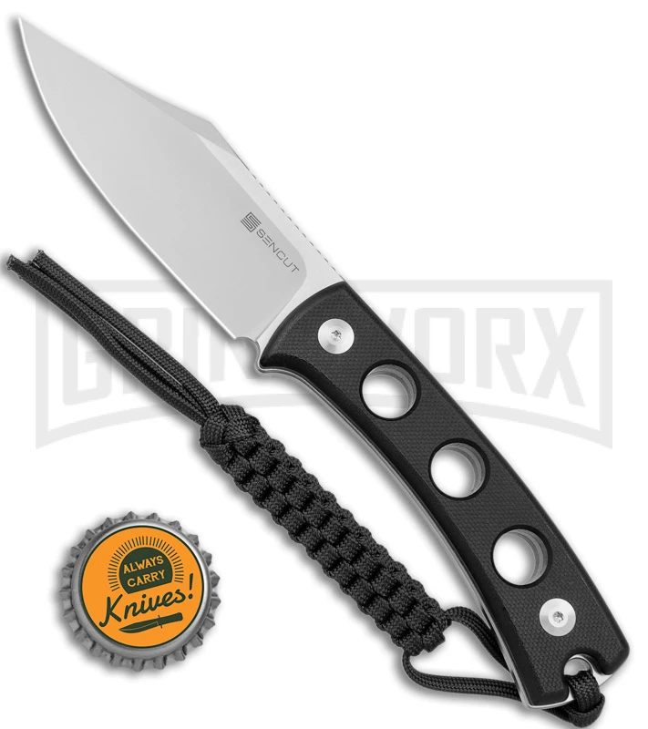 SENCUT Waxahachie Black G-10 Fixed Blade Knife - Satin Plain 4 SENCUT Waxahachie Black G-10 Fixed Blade Knife - Satin Plain - Image 4