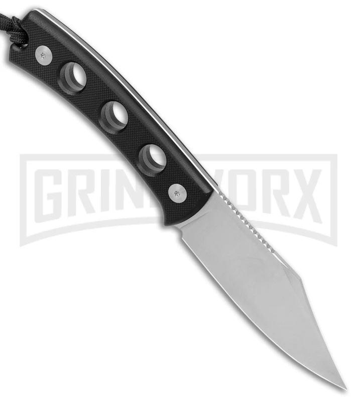 SENCUT Waxahachie Black G-10 Fixed Blade Knife - Satin Plain 2 SENCUT Waxahachie Black G-10 Fixed Blade Knife - Satin Plain - Image 2