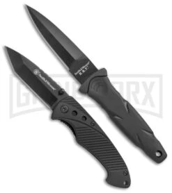 Smith & Wesson Fixed Blade/Folding Knife Gift Pack - Black