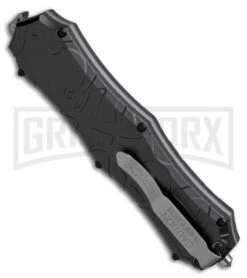 Smith & Wesson Spring Assisted Finger Actuator Tanto OTF Knife - Black Serr 10 Smith & Wesson Spring Assisted Finger Actuator Tanto OTF Knife - Black Serr -Knife Sale Shop Smith Wesson OTF Assist Finger Actuator Tanto Black Serr SWOTF9TBS BHQ 67474 jr side large