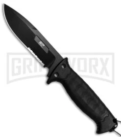 M&P Grip Swap Black Fixed Blade Knife - Black Serr