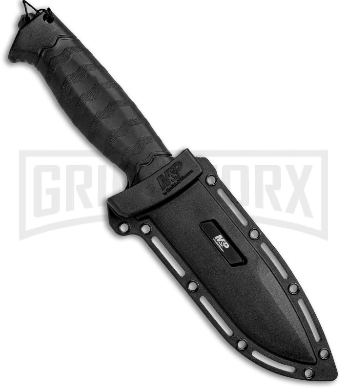 M&P Grip Swap Black Fixed Blade Knife - Black Serr 3 M&P Grip Swap Black Fixed Blade Knife - Black Serr - Image 3