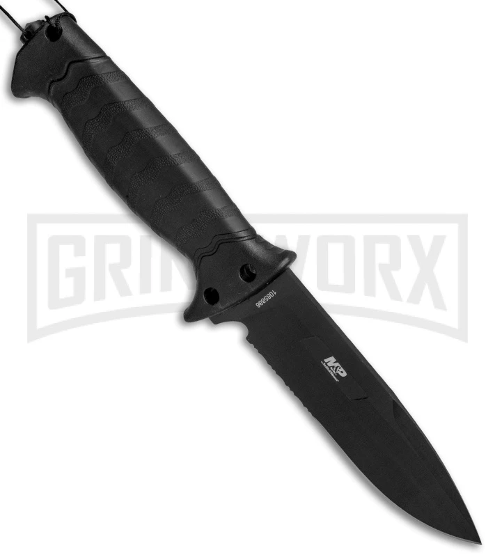 M&P Grip Swap Black Fixed Blade Knife - Black Serr 2 M&P Grip Swap Black Fixed Blade Knife - Black Serr - Image 2