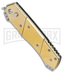 Knife Sale Shop -Knife Sale Shop Super Knife Croc Auto Stainless Gold Gold Inlay Gold Serr GX 34967 jr spine large