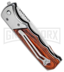 Super Knife Dingo Rosewood Automatic Knife - Satin Serr 6 Super Knife Dingo Rosewood Automatic Knife - Satin Serr -Knife Sale Shop Super Knife Dingo Rosewood Auto Satin Serr GA623WSL GX 33498 jr side large