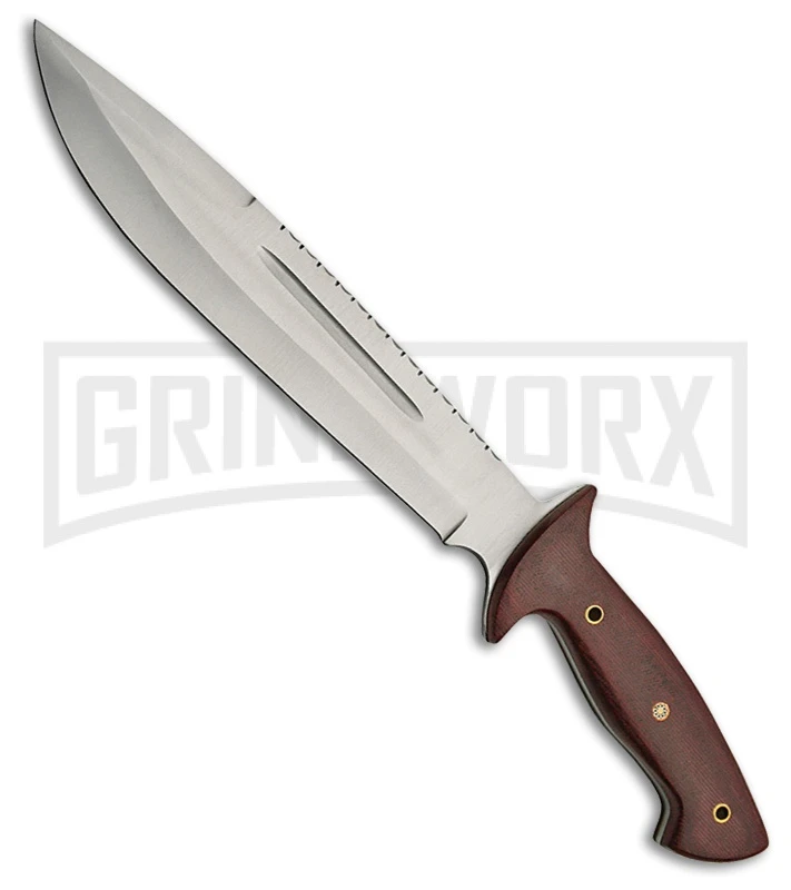 Tallen Fireworks Brown Micarta Machete - Satin Plain 1 Tallen Fireworks Brown Micarta Machete - Satin Plain
