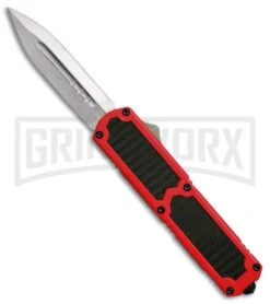 Titan Red D/A OTF Sim Carbon Fiber Automatic Knife - Dagger Satin