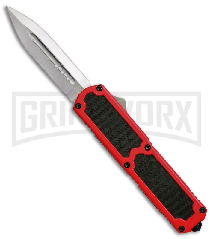 Titan Red D/A OTF Sim Carbon Fiber Automatic Knife - Dagger Satin 1 Titan Red D/A OTF Sim Carbon Fiber Automatic Knife - Dagger Satin