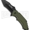 US Army Strong OD Green G-10 Spring Assisted Knife - Black Plain