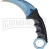 WarTech Spider Web Black Nylon Karambit Neck Knife - Blue Plain