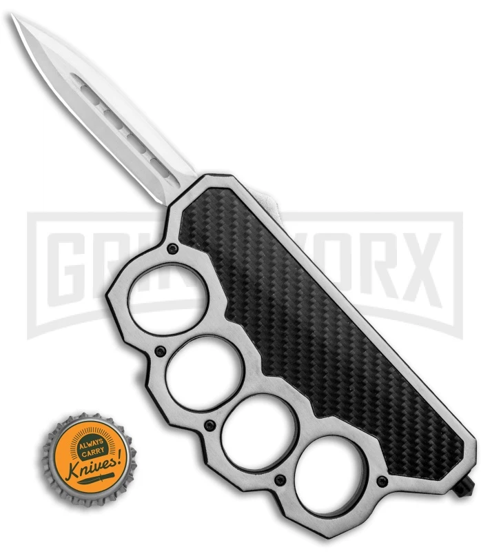 What The Knuck Knuckle Dagger D/A OTF Automatic Carbon Fiber - Dagger Satin 4 What The Knuck Knuckle Dagger D/A OTF Automatic Carbon Fiber - Dagger Satin - Image 4