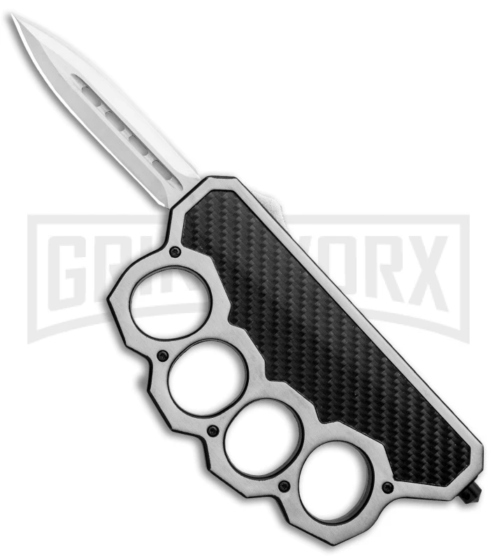 What The Knuck Knuckle Dagger D/A OTF Automatic Carbon Fiber - Dagger Satin 1 What The Knuck Knuckle Dagger D/A OTF Automatic Carbon Fiber - Dagger Satin