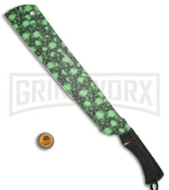 Z-Hunter 18" Green Skull Camo Machete Fixed Blade - Green Serr 7 Z-Hunter 18" Green Skull Camo Machete Fixed Blade - Green Serr -Knife Sale Shop Z Hunter 18in Green Skull Camo Machette Green Serr ZB 157SC BP 19892 jr bottlecap large