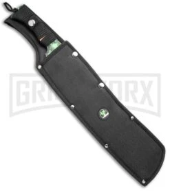 Z-Hunter 18" Green Skull Camo Machete Fixed Blade - Green Serr 6 Z-Hunter 18" Green Skull Camo Machete Fixed Blade - Green Serr -Knife Sale Shop Z Hunter 18in Green Skull Camo Machette Green Serr ZB 157SC BP 19892 jr sheath large