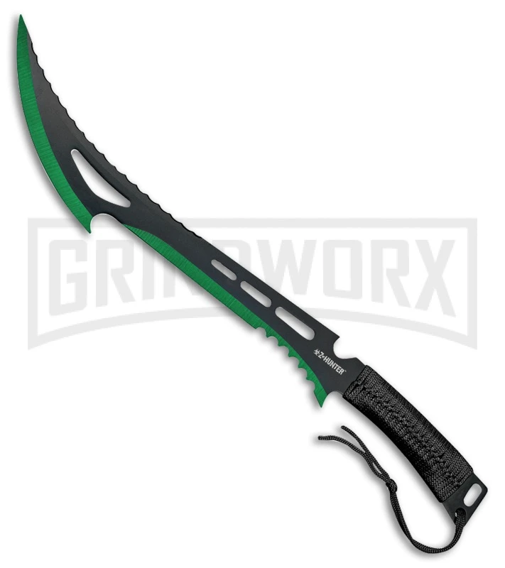 Z-Hunter Annihilator Black/Green Machete - Two-Tone Serr 1 Z-Hunter Annihilator Black/Green Machete - Two-Tone Serr