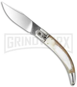 AGA Campolin Diana Honey Horn Lever Lock Automatic Knife - Satin Plain