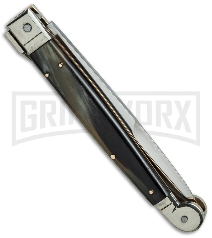 A.G.A. Campolin 9" Sicilian Brazilian Horn Picklock Automatic Knife - Bayonet 2 A.G.A. Campolin 9" Sicilian Brazilian Horn Picklock Automatic Knife - Bayonet - Image 2
