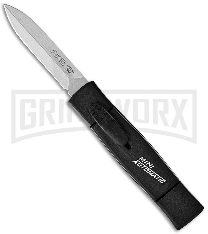 AKC Minion Concord Black OTF Automatic Knife - Dagger Satin Plain 1 AKC Minion Concord Black OTF Automatic Knife - Dagger Satin Plain