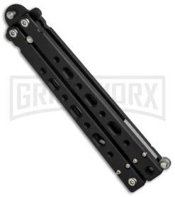 Bear OPS Bear-Song V Black Balisong Butterfly Knife - Black Plain 5 Bear OPS Bear-Song V Black Balisong Butterfly Knife - Black Plain -Knife Sale Shop bear ops b 500 aibk b 35028 side cm large