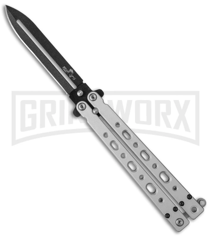 Bear OPS Bear Song V Gray Balisong Butterfly Knife - Black Plain 1 Bear OPS Bear Song V Gray Balisong Butterfly Knife - Black Plain