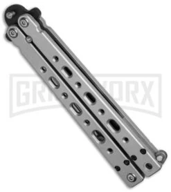 Bear OPS Bear Song V Gray Balisong Butterfly Knife - Black Plain 5 Bear OPS Bear Song V Gray Balisong Butterfly Knife - Black Plain -Knife Sale Shop bear ops b 500 b 35030 side cm large