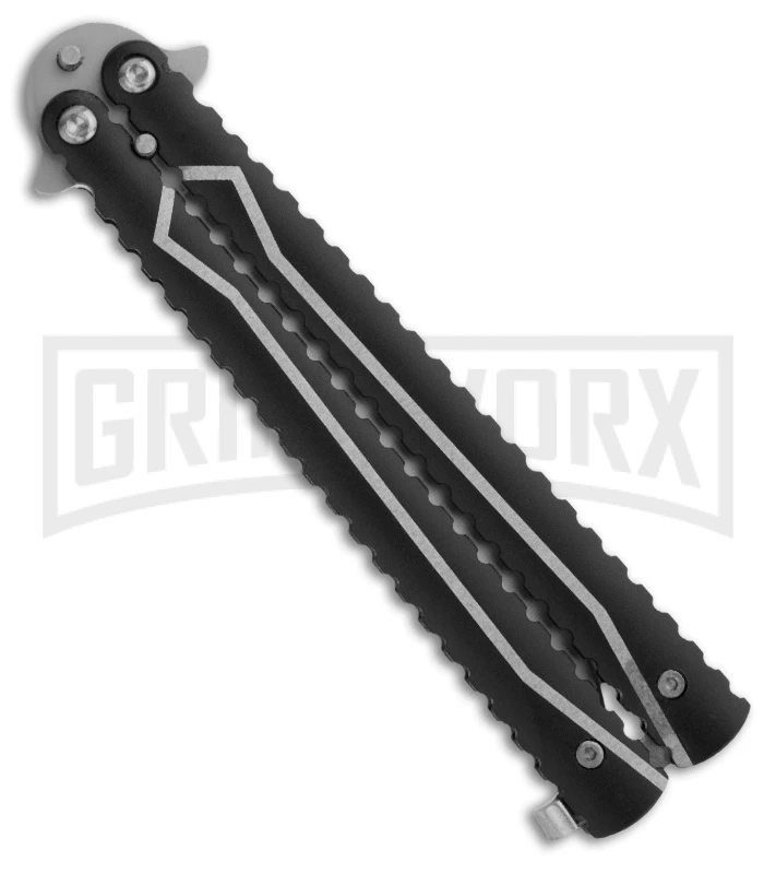 Tacit Pocket Butterfly Flipper Knife W/ ABS Holder (4" Bead Blast Plain) 2 Tacit Pocket Butterfly Flipper Knife W/ ABS Holder (4" Bead Blast Plain) - Image 2
