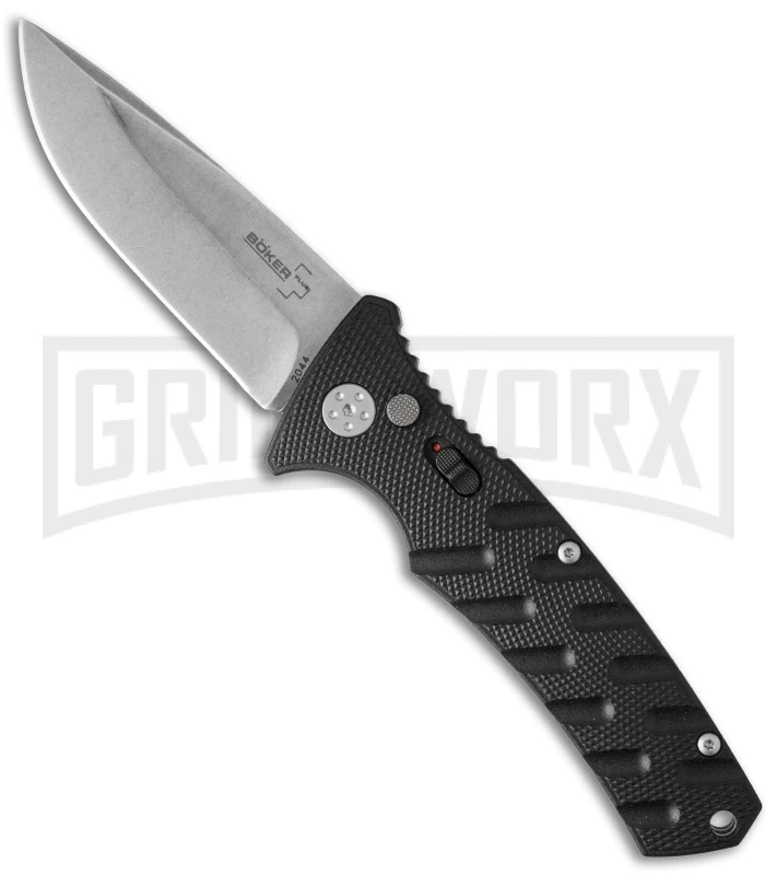 Boker Plus Strike Manual Knife - Drop Point Stonewash Plain 1 Boker Plus Strike Manual Knife - Drop Point Stonewash Plain