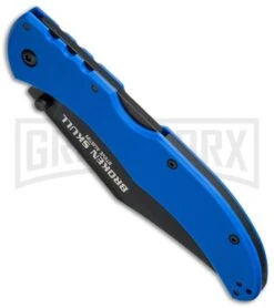 Cold Steel Broken Skull IV Blue G-10 Folding Knife - Black Plain -Knife Sale Shop cold steel steve austin broken skulls iv 54sblu bottom cm large