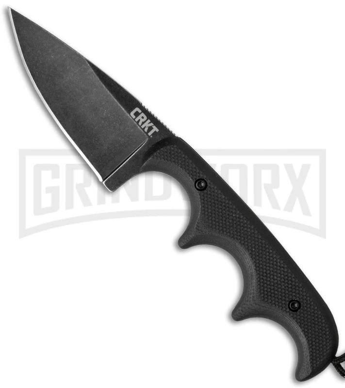CRKT Folts Minimalist Drop Point Neck Knife - Stonewash Black Plain 1 CRKT Folts Minimalist Drop Point Neck Knife - Stonewash Black Plain