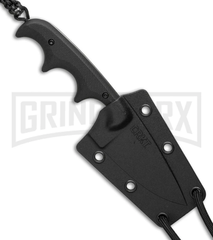 CRKT Folts Minimalist Drop Point Neck Knife - Stonewash Black Plain 2 CRKT Folts Minimalist Drop Point Neck Knife - Stonewash Black Plain - Image 2