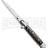 Frank B 9" Italian Stiletto Sim. Dark Horn Automatic Knife - Flat Grind