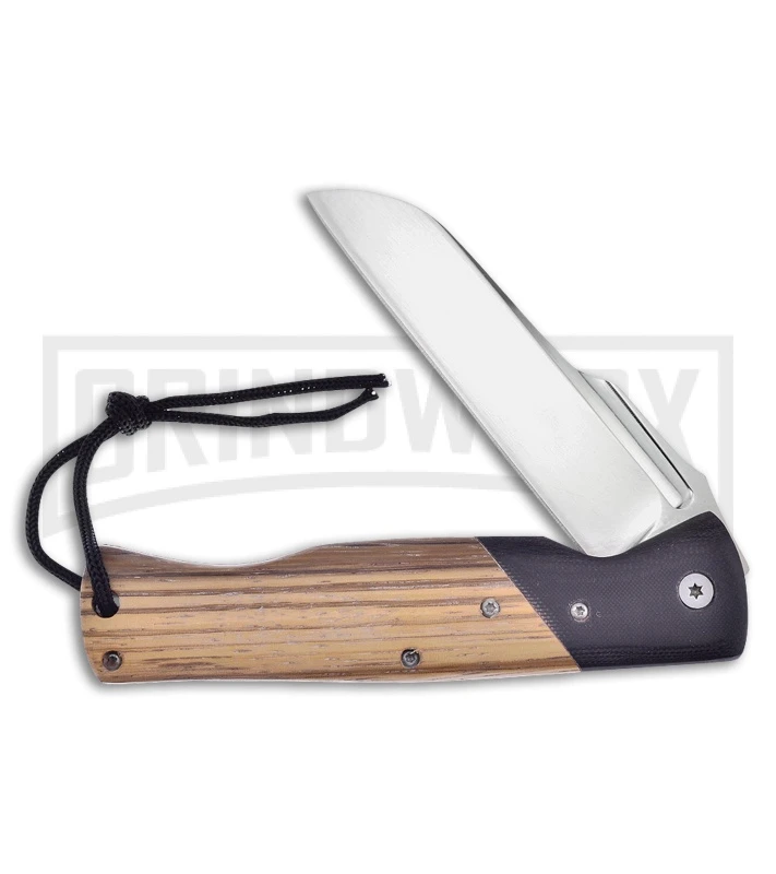 Frost Cutlery Black Hills Safari Zebra Wood Liner Lock Knife - Mirror Plain 1 Frost Cutlery Black Hills Safari Zebra Wood Liner Lock Knife - Mirror Plain