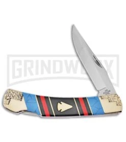 Frost Cutlery 4" Silverhorse Stone Arrowhead Stone Pocket Knife